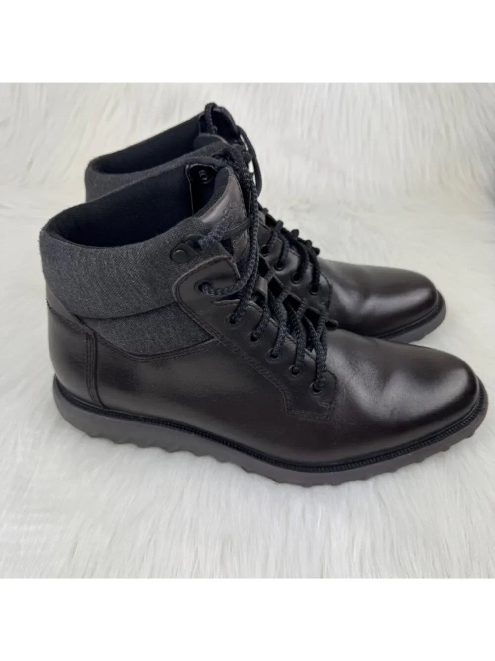 Dockers Lewis Leather Smart Series Boots Men’s 11.5M Lead Casual Comfort Brown